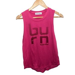 Burn Boot Camp Pink Sleeveless Workout Tank Women’s XS Athletic Graphic Gym Top